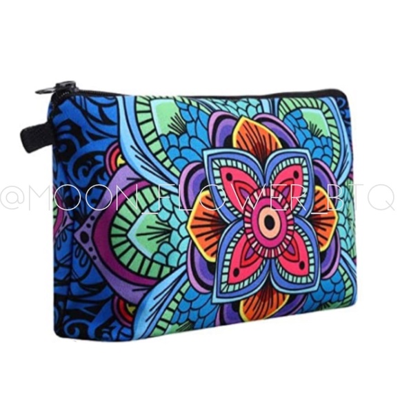 Ⓜ️SOLDⓂ️ Boho Mandala Makeup Cosmetic Bag Rainbow Flower - Picture 8 of 8
